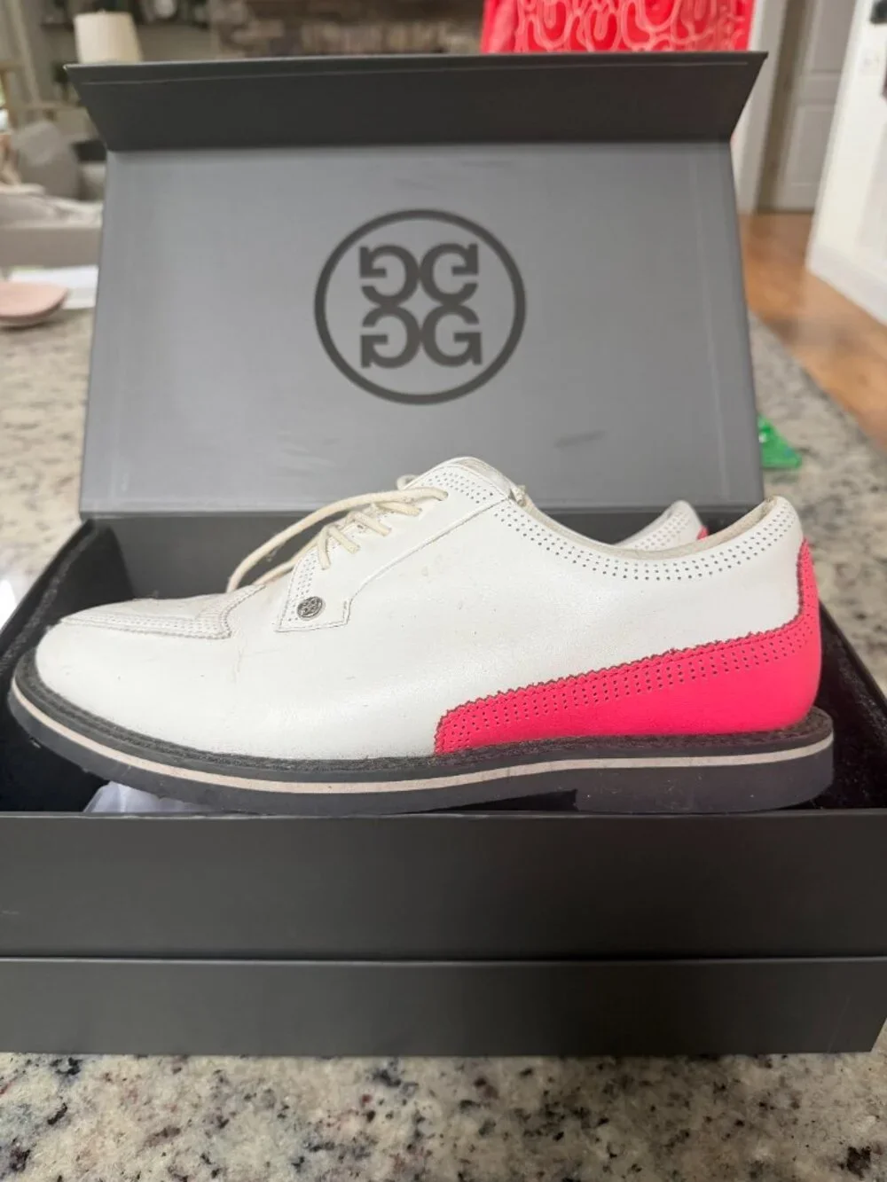G/FORE Men's Gallivanter Golf Shoes White / Pink Leather Size 9